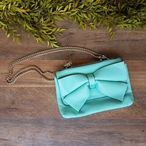 Charming Charlie • Teal Crossbody Bag with Bow